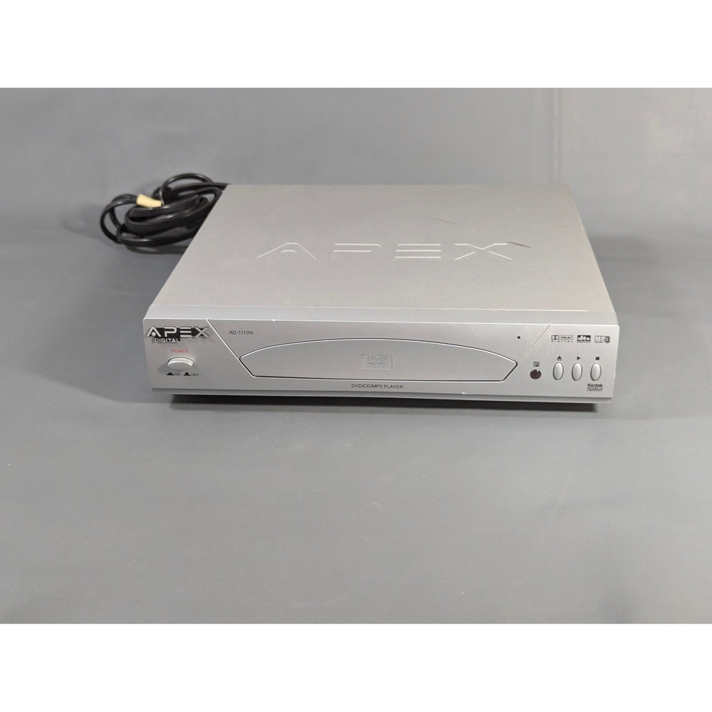 Apex Digital AD-1110W DVD CD MP3 Player Silver Home Media Video Player